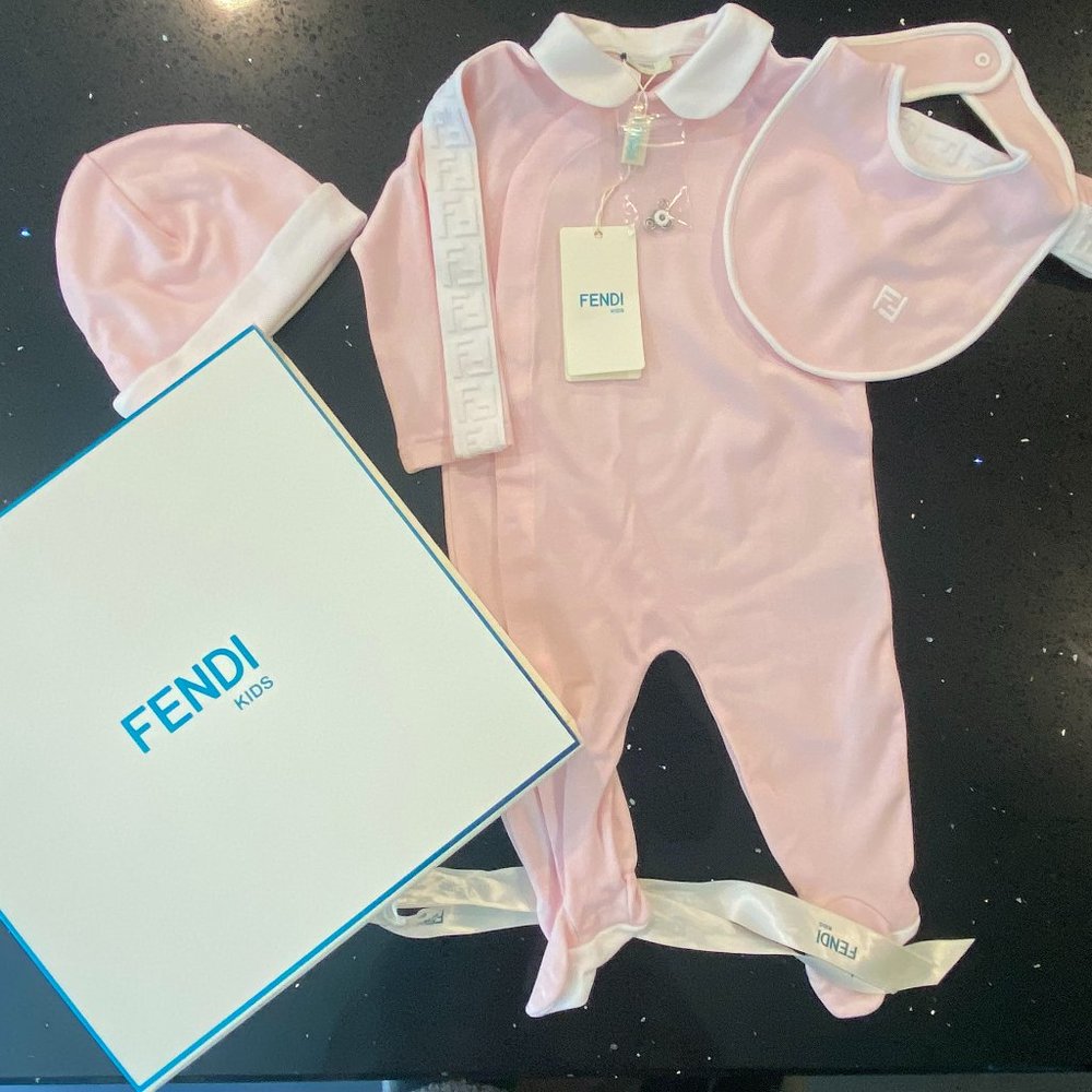 Pink Baby Girl Fendi Matching Set